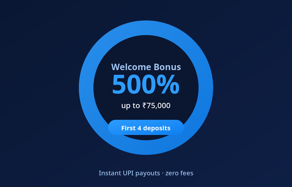 1win welcome bonus of 500% up to ₹75,000 across the first four deposits